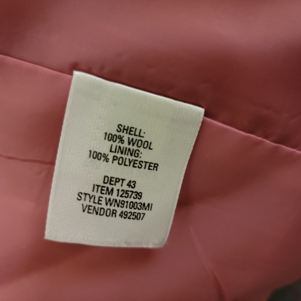 Nordstrom 100% Wool Women's Pink Blazer-Size 8 - Picture 7 of 7